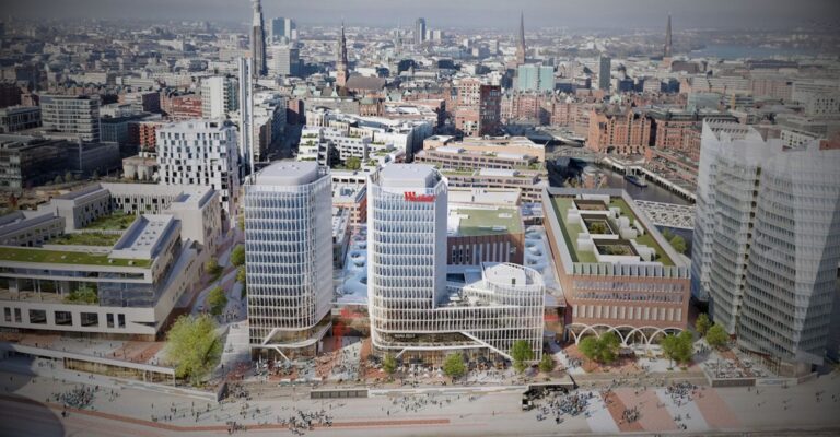 Aerial view of Hamburg city centre, an NCSC study tour destination