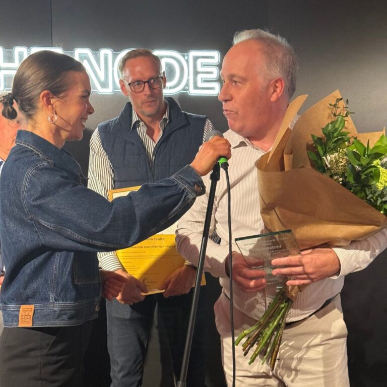 Hede Fashion Outlet receiving Commercial Space of the Year, Open Class, at the NCSC Sweden Awards 2026