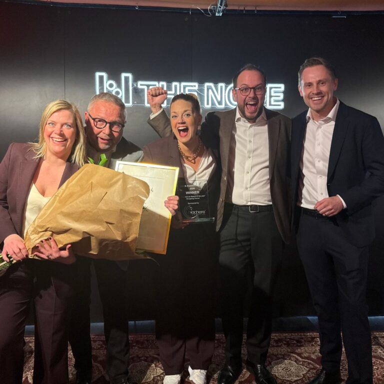 Nova team with their award for Shopping Center of the Year at the NCSC Sweden Awards 2026