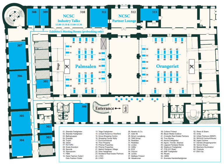 RetailConnect 2026 floor plan of Posthuset with the exhibitor stands
